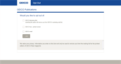 Desktop Screenshot of optout.geico.com